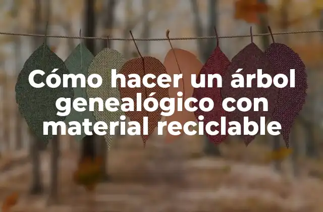 Cómo Hacer un Árbol Genealógico con Material Reciclable