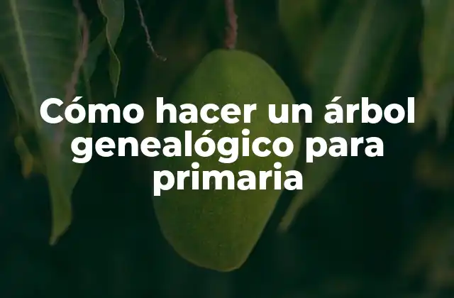 Cómo Hacer un Árbol Genealógico para Primaria