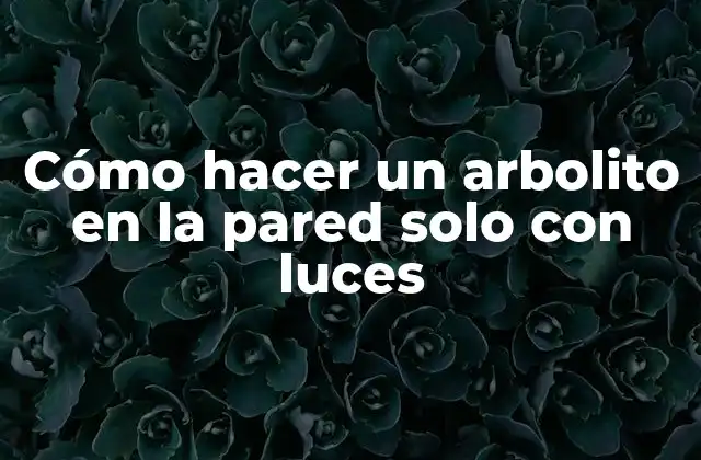 Cómo Hacer un Arbolito en la Pared Solo con Luces