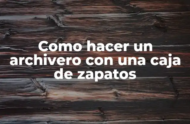 Como Hacer un Archivero con una Caja de Zapatos