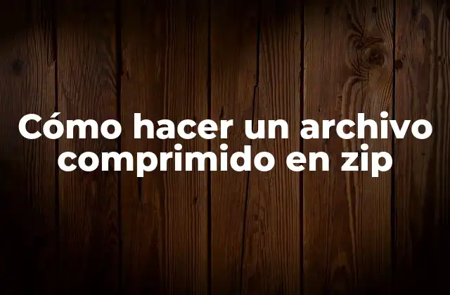 Cómo Hacer un Archivo Comprimido en Zip