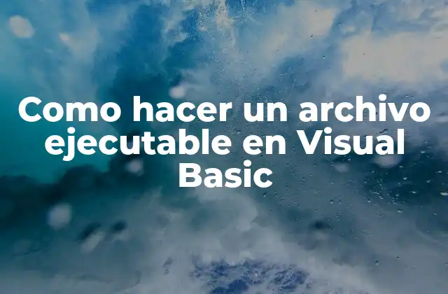 Como Hacer un Archivo Ejecutable en Visual Basic