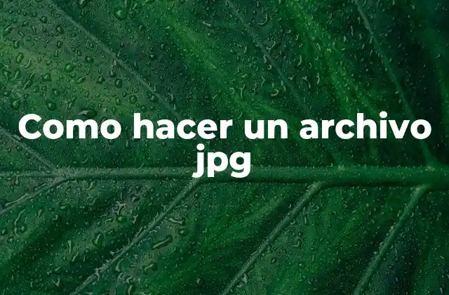 Como Hacer un Archivo Jpg
