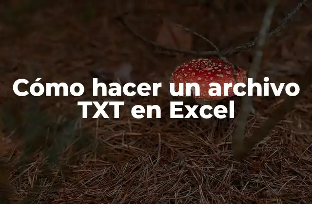 Cómo Hacer un Archivo Txt en Excel