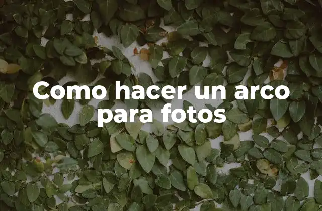 Como Hacer un Arco para Fotos