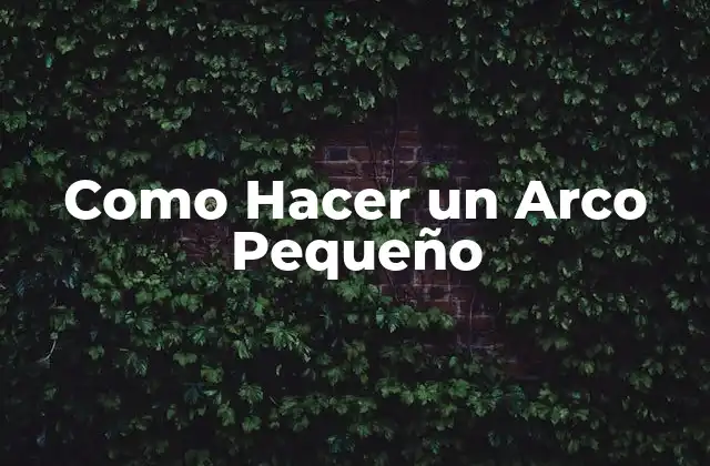 Como Hacer un Arco Pequeño