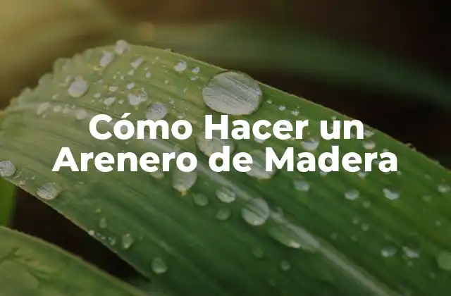 Cómo Hacer un Arenero de Madera