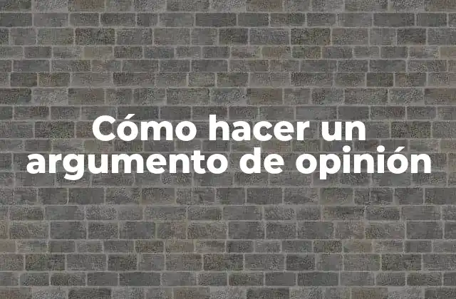 Cómo Hacer un Argumento de Opinión