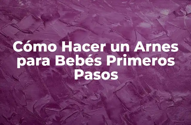 Cómo Hacer un Arnes para Bebés Primeros Pasos