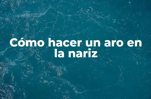 Cómo Hacer un Aro en la Nariz