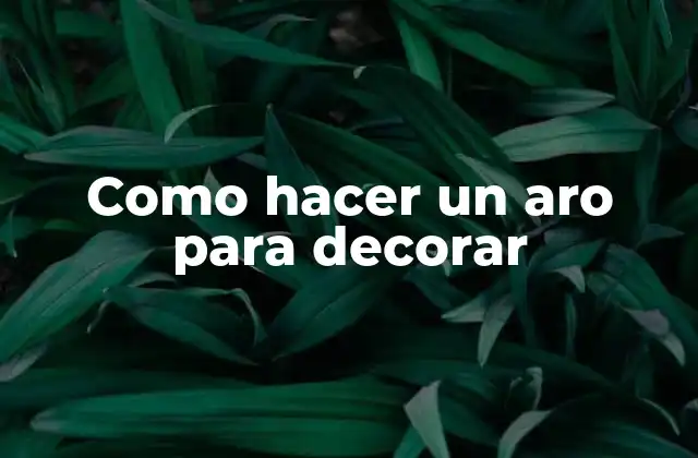 Como Hacer un Aro para Decorar