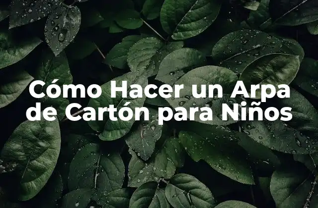 Cómo Hacer un Arpa de Cartón para Niños