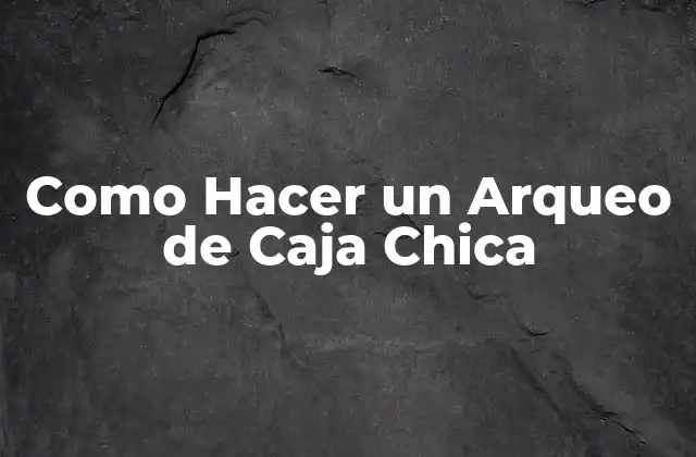 Como Hacer un Arqueo de Caja Chica