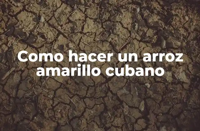 Como Hacer un Arroz Amarillo Cubano