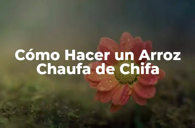 Cómo Hacer un Arroz Chaufa de Chifa