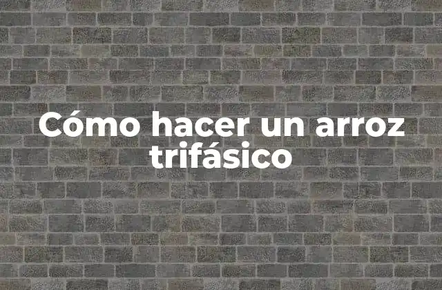 Cómo Hacer un Arroz Trifásico