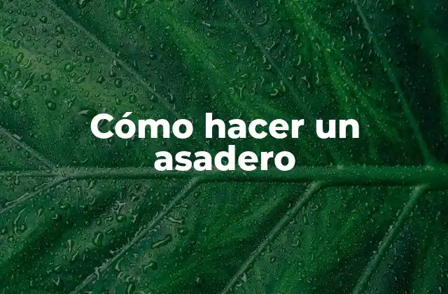 Cómo Hacer un Asadero