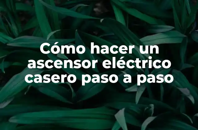 Cómo Hacer un Ascensor Eléctrico Casero Paso a Paso