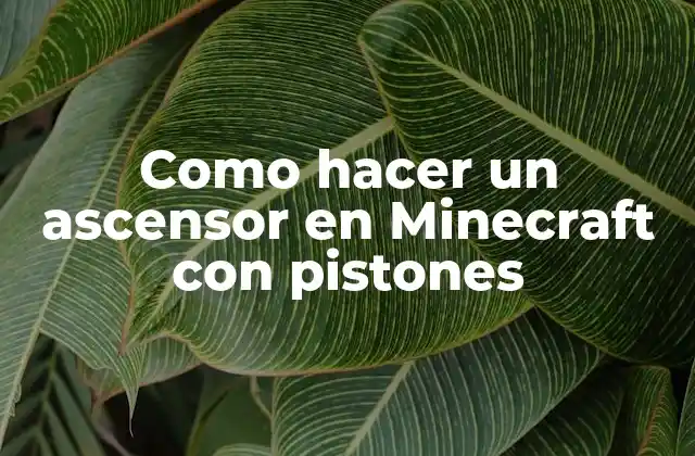 Como Hacer un Ascensor en Minecraft con Pistones 16 ¿Qué es un ascensor en Minecraft y para qué sirve?
