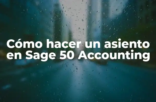 Cómo Hacer un Asiento en Sage 50 Accounting