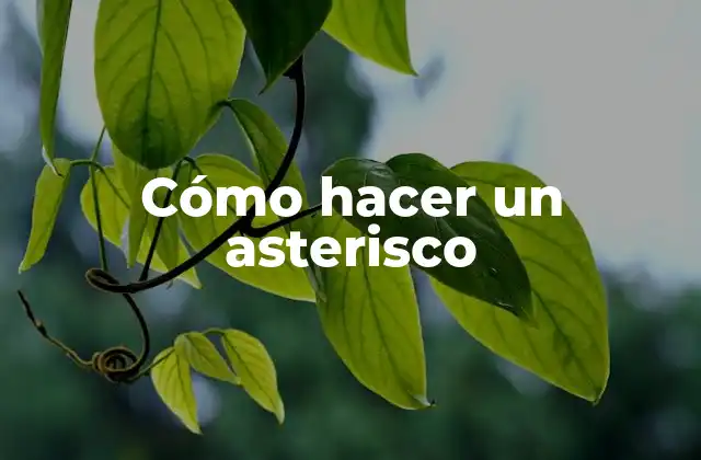 Cómo Hacer un Asterisco