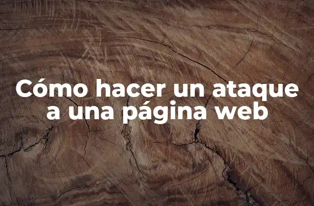 Cómo hacer un ataque a una página web