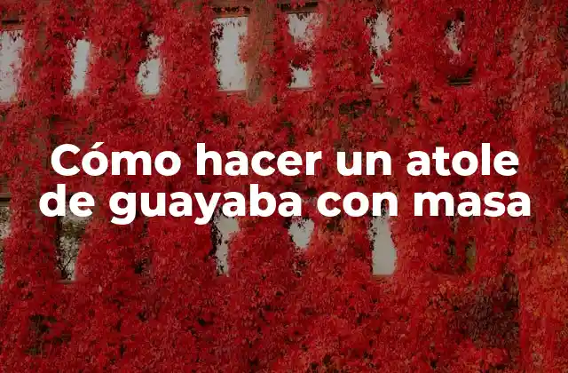 Cómo Hacer un Atole de Guayaba con Masa