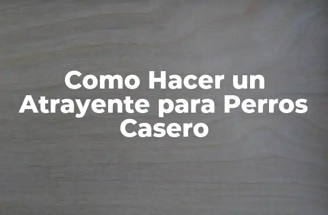Como Hacer un Atrayente para Perros Casero