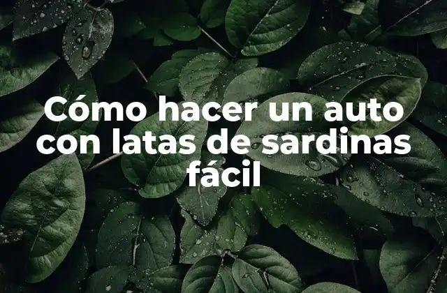 Cómo Hacer un Auto con Latas de Sardinas Fácil