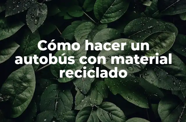 Cómo Hacer un Autobús con Material Reciclado