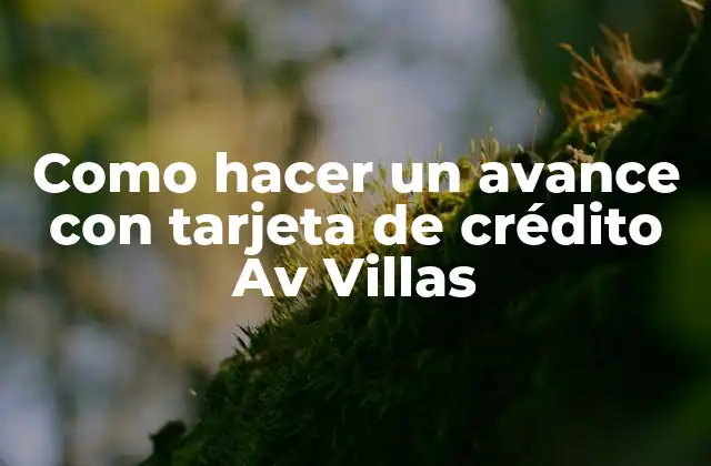 Como Hacer un Avance con Tarjeta de Crédito Av Villas