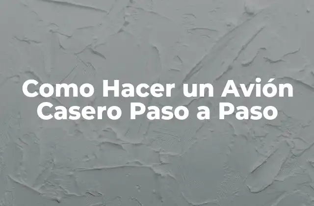 Como Hacer un Avión Casero Paso a Paso 2 ¿Qué es un Avión Casero?