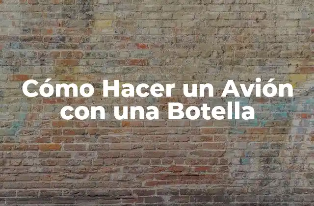 Cómo Hacer un Avión con una Botella