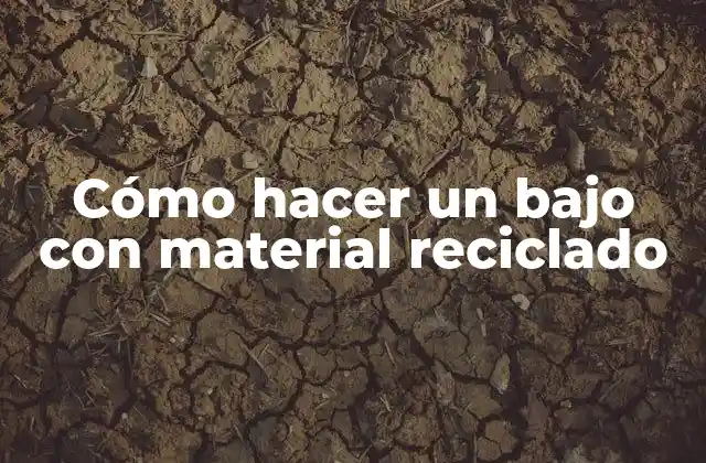 Cómo Hacer un bajo con Material Reciclado