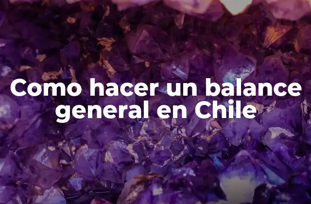 Como Hacer un Balance General en Chile
