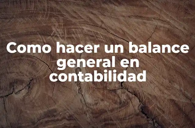 Como Hacer un Balance General en Contabilidad
