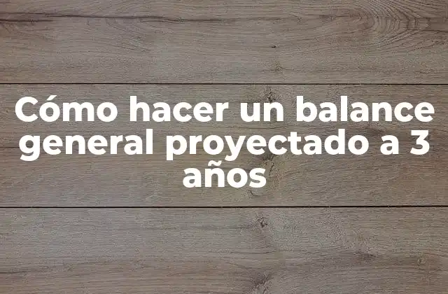 Cómo Hacer un Balance General Proyectado a 3 Años