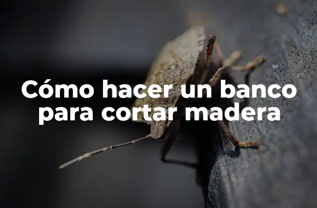 Cómo Hacer un Banco para Cortar Madera