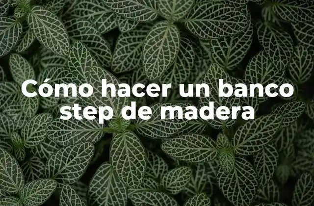 Cómo Hacer un Banco Step de Madera
