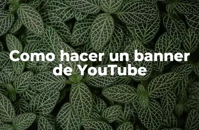 Como Hacer un Banner de Youtube