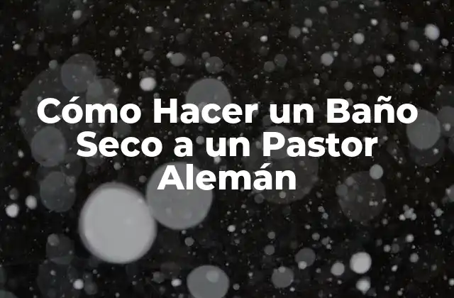 Cómo Hacer un Baño Seco a un Pastor Alemán