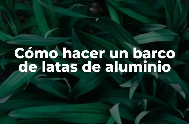 Cómo Hacer un Barco de Latas de Aluminio