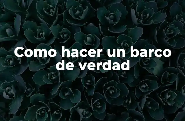 Como Hacer un Barco de Verdad