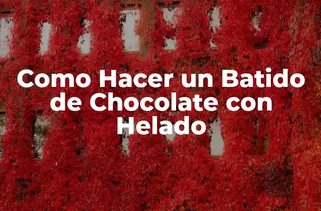Como Hacer un Batido de Chocolate con Helado