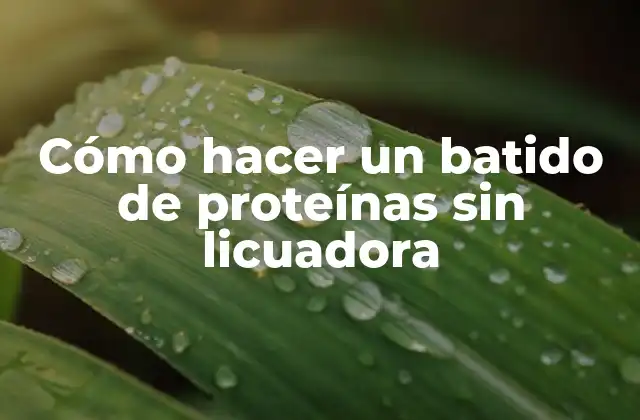 Cómo Hacer un Batido de Proteínas sin Licuadora