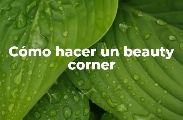 Cómo Hacer un Beauty Corner