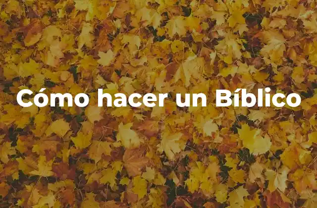 Cómo Hacer un Bíblico 2 Qué es un Bíblico