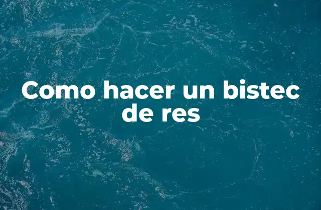 Como Hacer un Bistec de Res