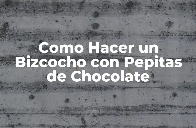¿Qué es un Bizcocho con Pepitas de Chocolate y para Qué Sirve?