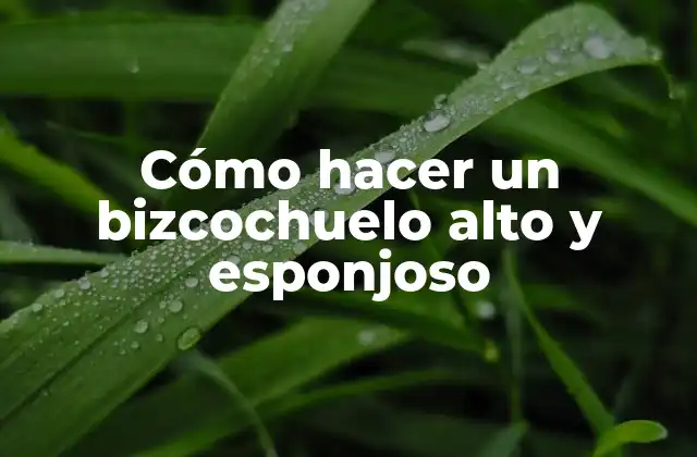 Cómo Hacer un Bizcochuelo Alto y Esponjoso